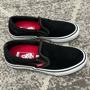 Black suede slip-on Vans